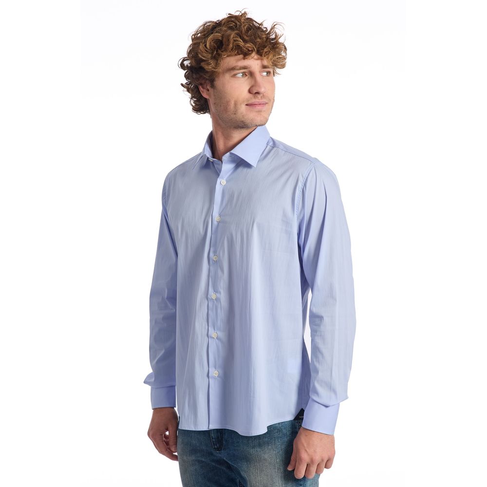 Baldinini Light Blue Cotton Shirt for Sophisticated Style