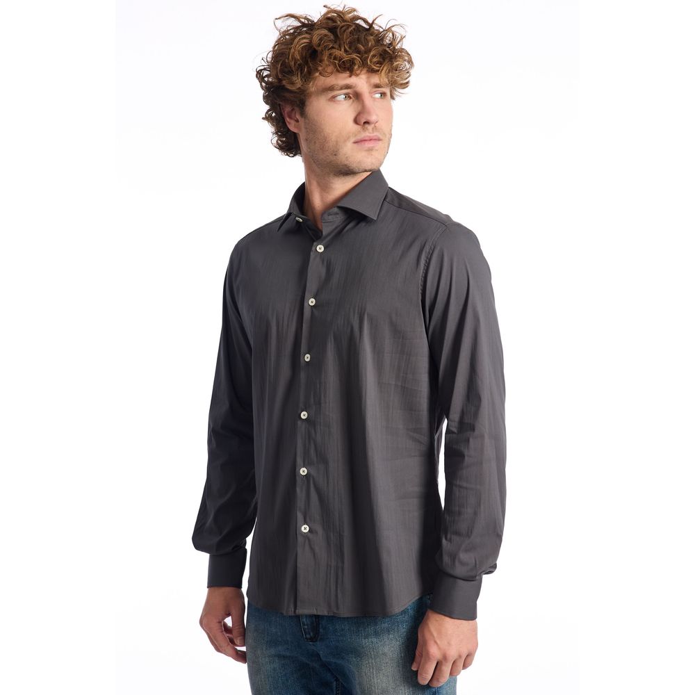 Baldinini Gray Cotton Shirt for Timeless Elegance