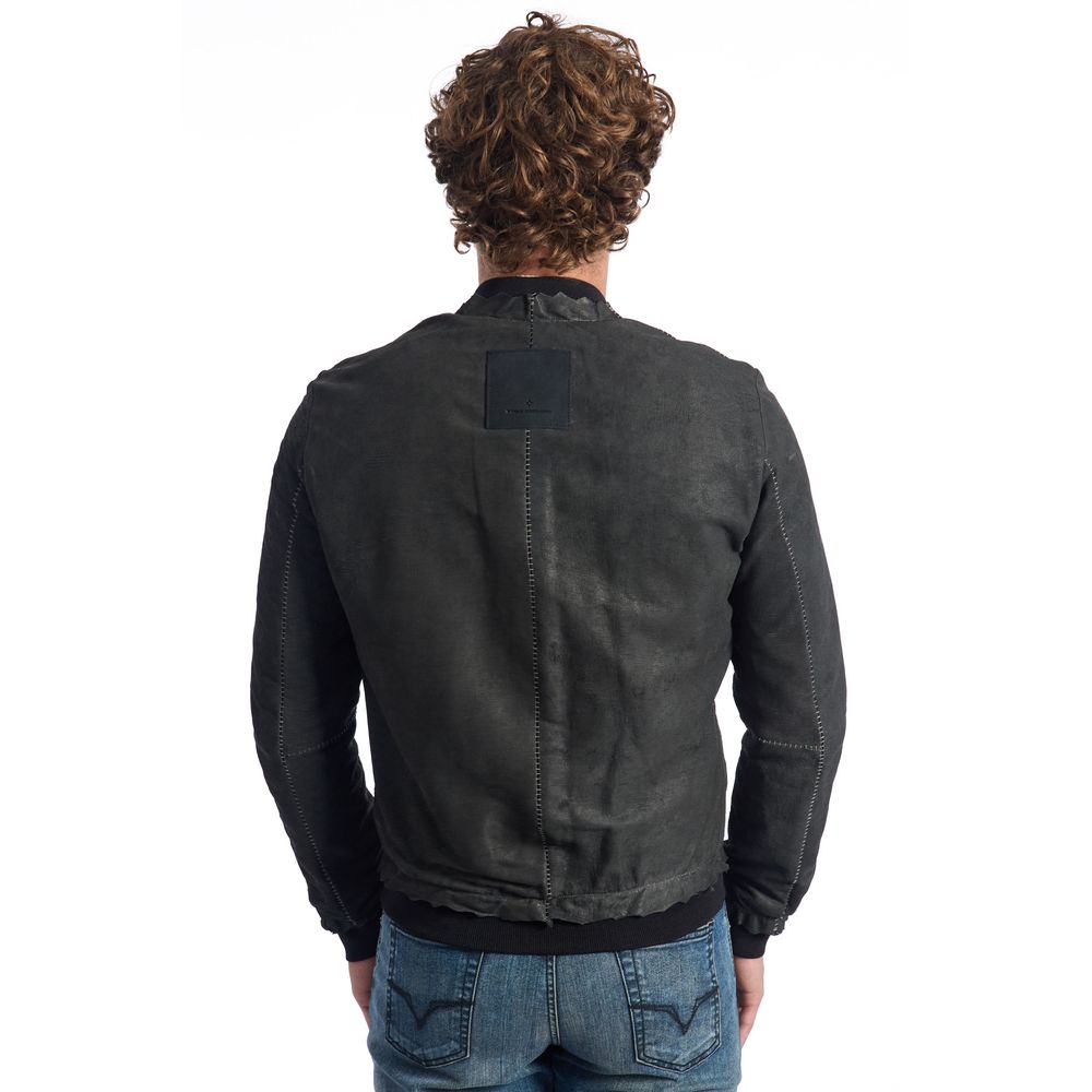 Roberto Pepe Gray Lambskin Jacket for Distinct Style