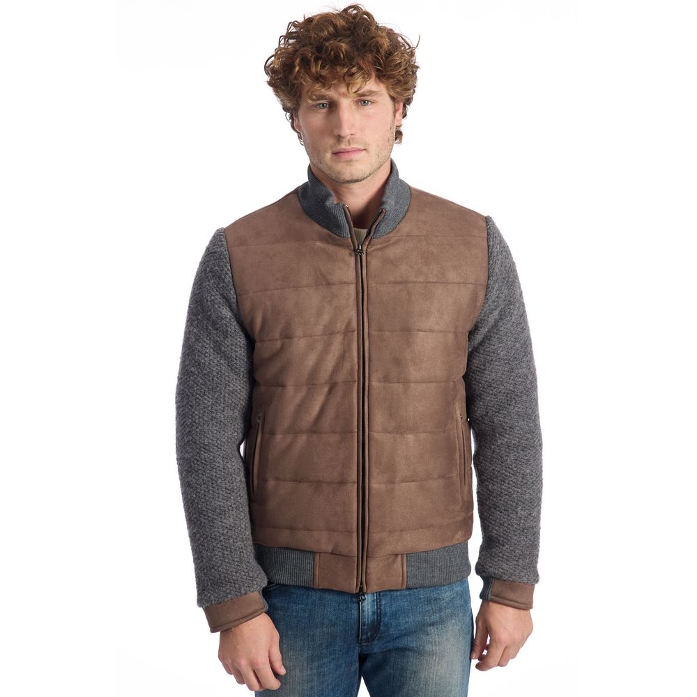 Roberto Pepe Luxury Brown Wool Jacket for Sophisticated Style