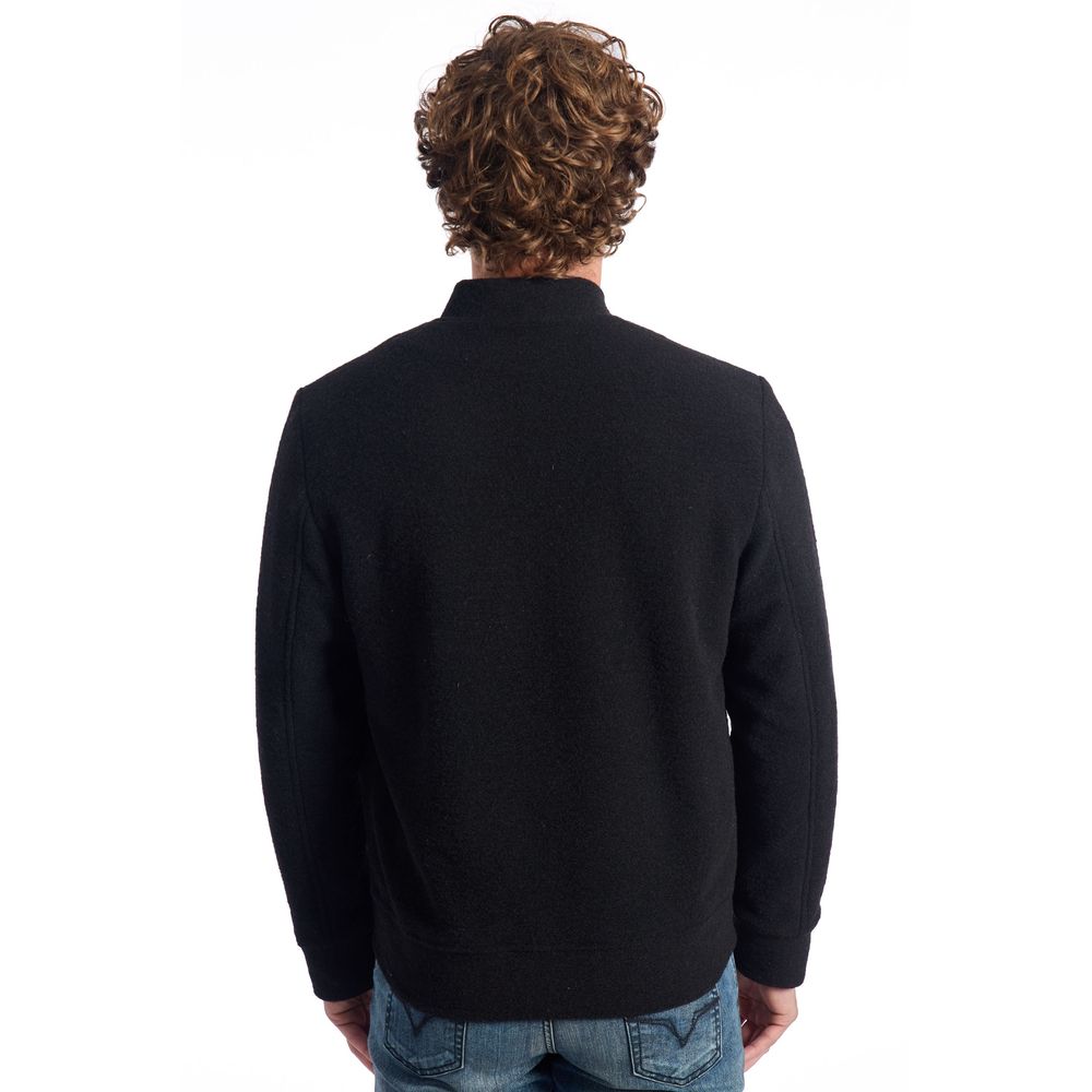 Roberto Pepe Black Wool Jacket for Timeless Elegance