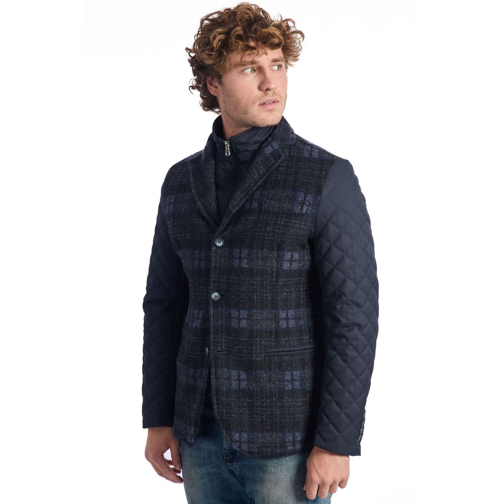 Roberto Pepe Luxury Blue Wool Jacket for Elevated Style