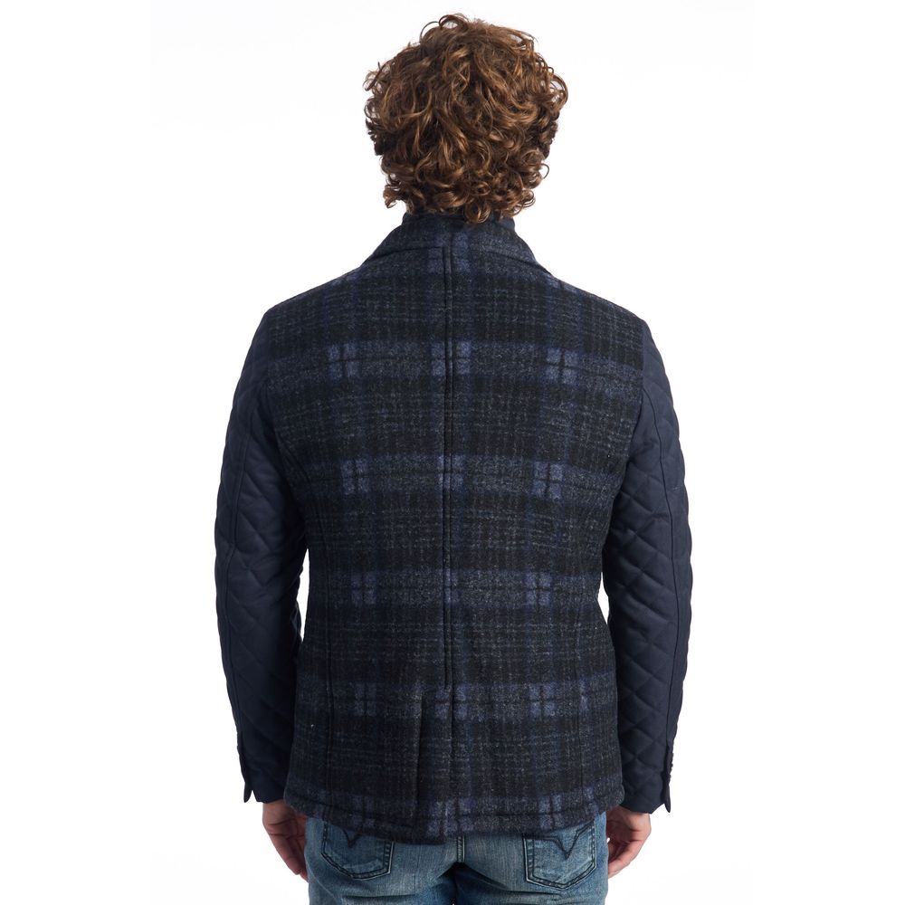 Roberto Pepe Luxury Blue Wool Jacket for Elevated Style