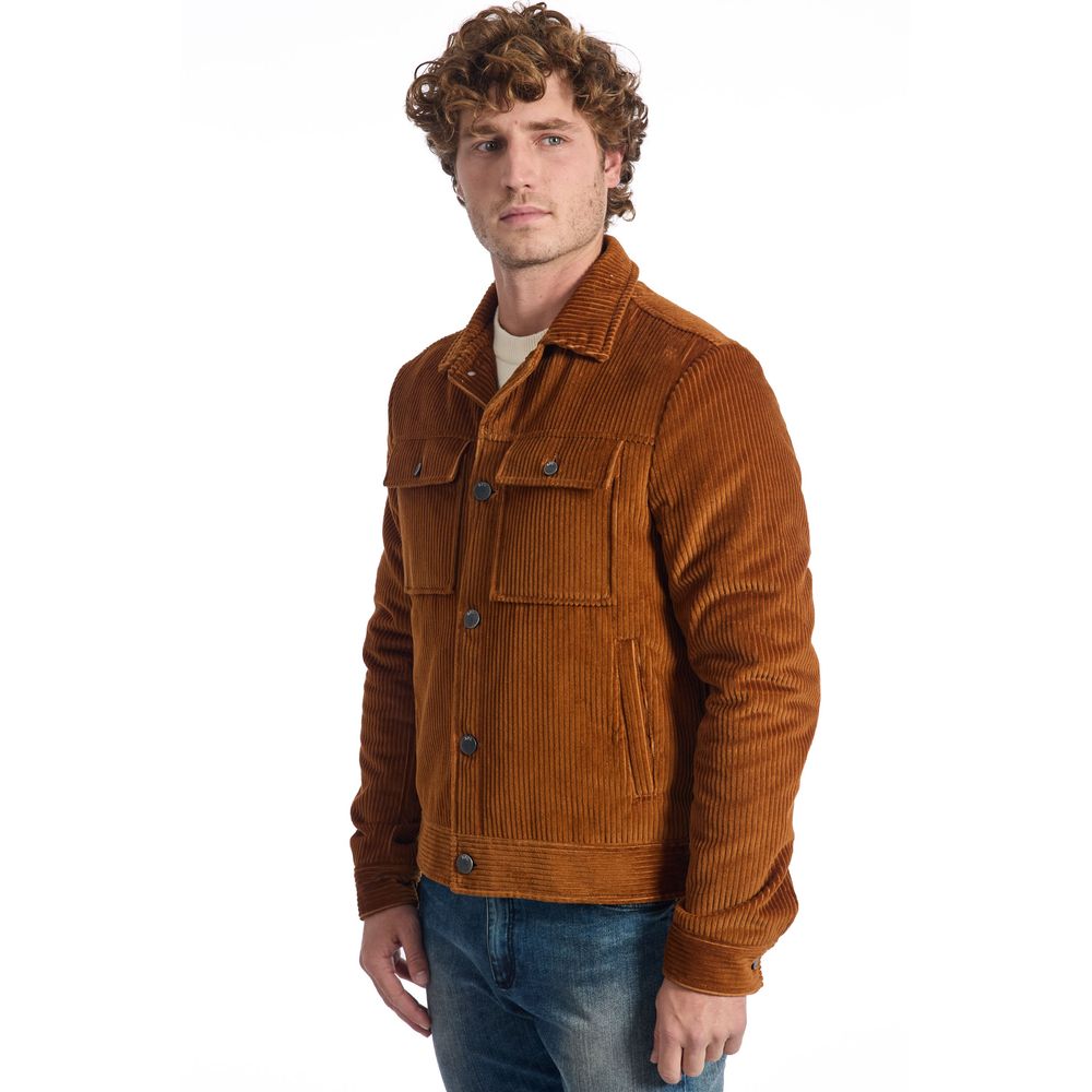 Roberto Pepe Brown Cotton Jacket for Discerning Taste