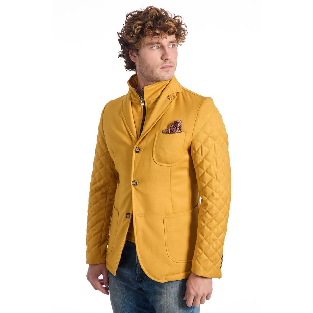 Roberto Pepe Yellow Wool Jacket for Distinguished Style