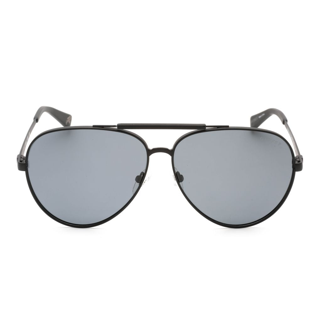 Guess Black Metal Sunglasses with Polarized Grey Lenses