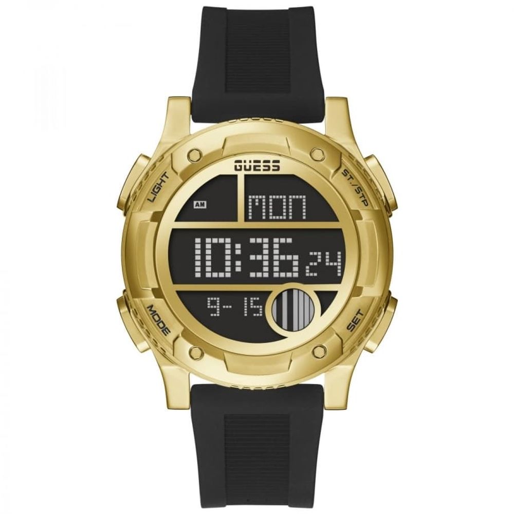 Guess Black Rubber Watch - Sophisticated Timepiece Elegance