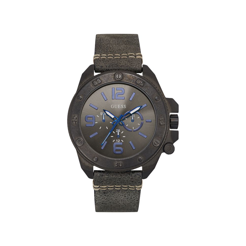 Guess Gray Leather Watch - Timeless Luxury Timepiece