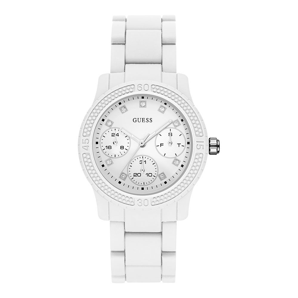 Guess White Rubber Watch - Timeless Elegance Redefined