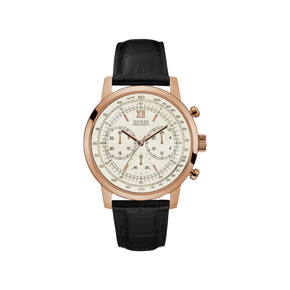 Guess Black Leather Watch - Timeless Elegance Redefined