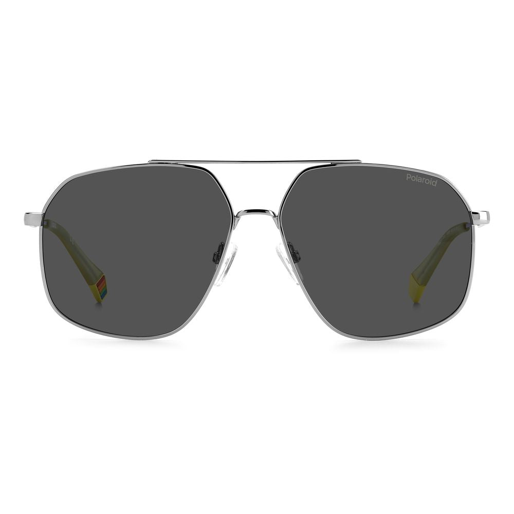Polaroid Gray Stainless Steel Sunglasses for Timeless Elegance