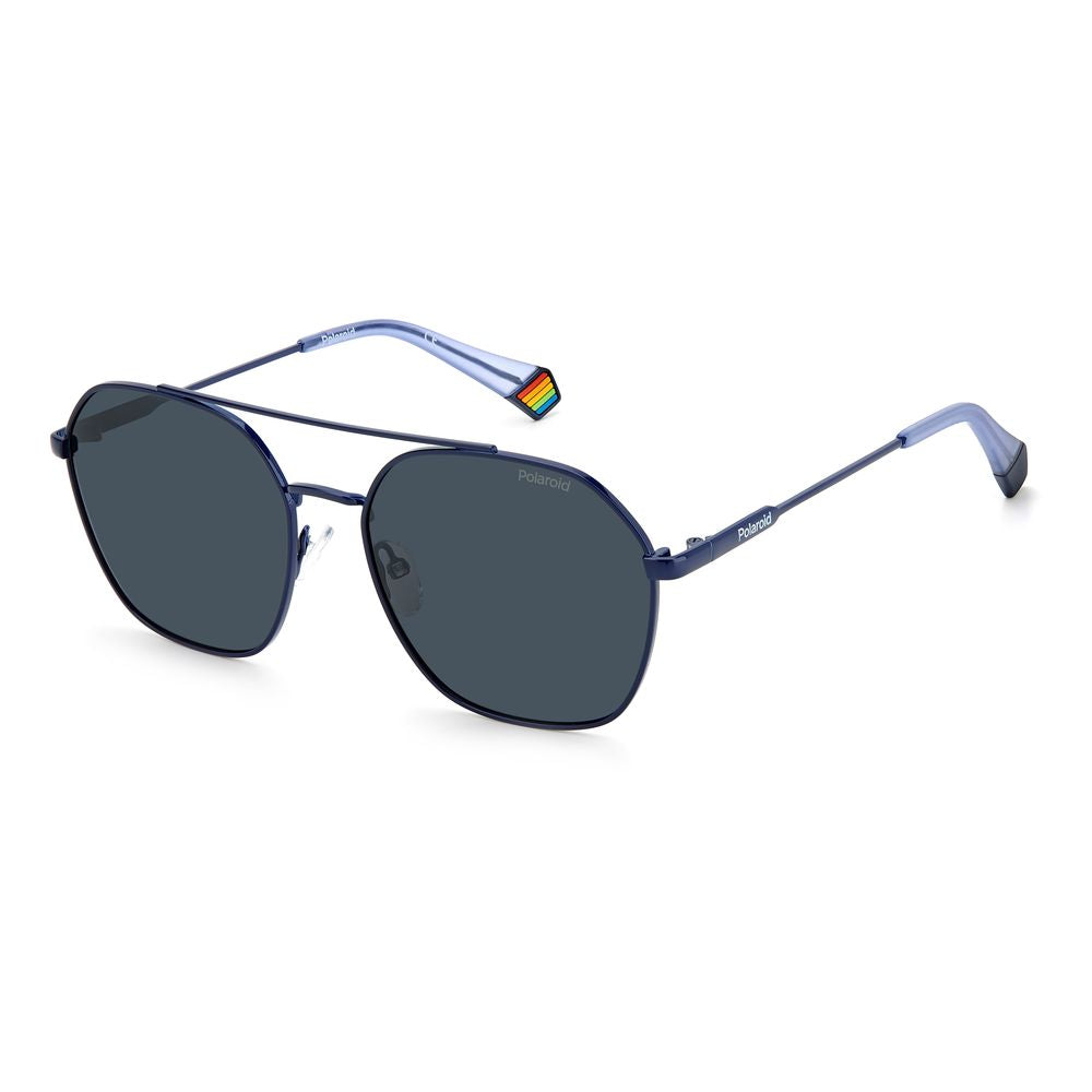 Polaroid Blue Stainless Steel Sunglasses with Polarized Lenses