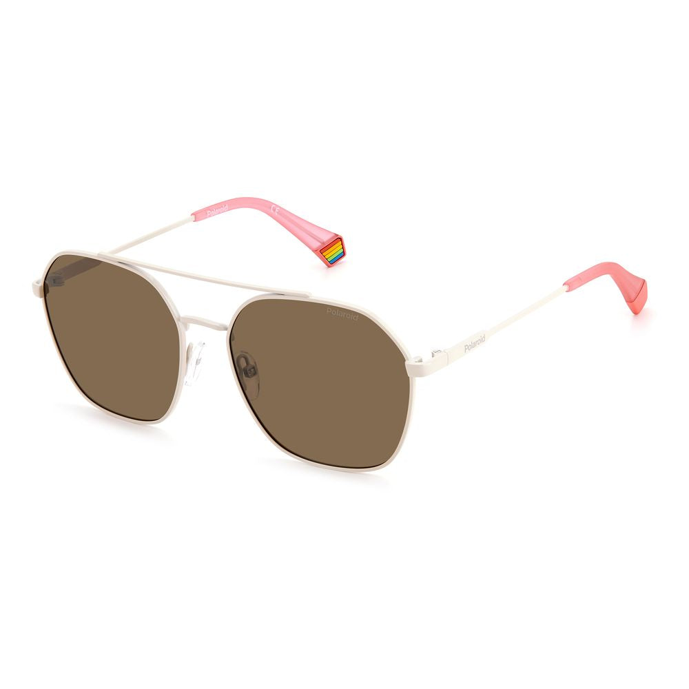 Polaroid Beige Stainless Steel Sunglasses with Polarized Lenses