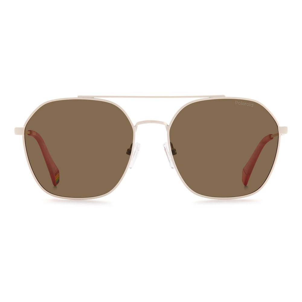 Polaroid Beige Stainless Steel Sunglasses with Polarized Lenses
