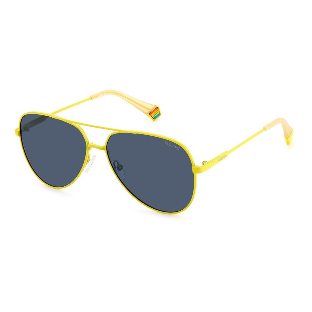 Polaroid Yellow Metal Sunglasses with Polarized Lenses