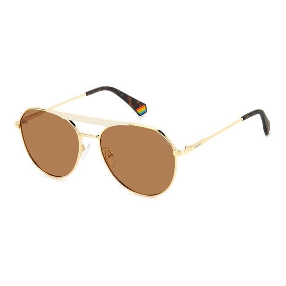 Polaroid Gold Metal Sunglasses for Timeless Elegance