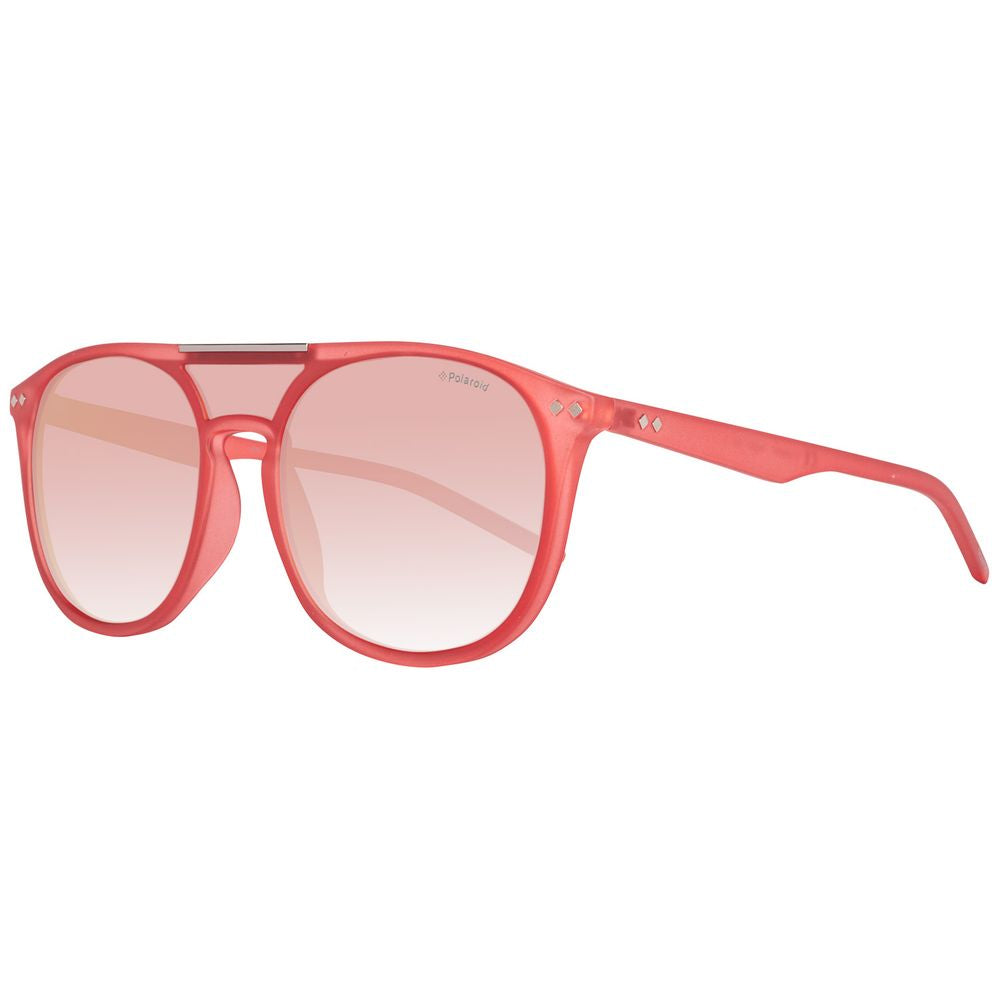 Polaroid Red Acetate Sunglasses with Timeless Elegance