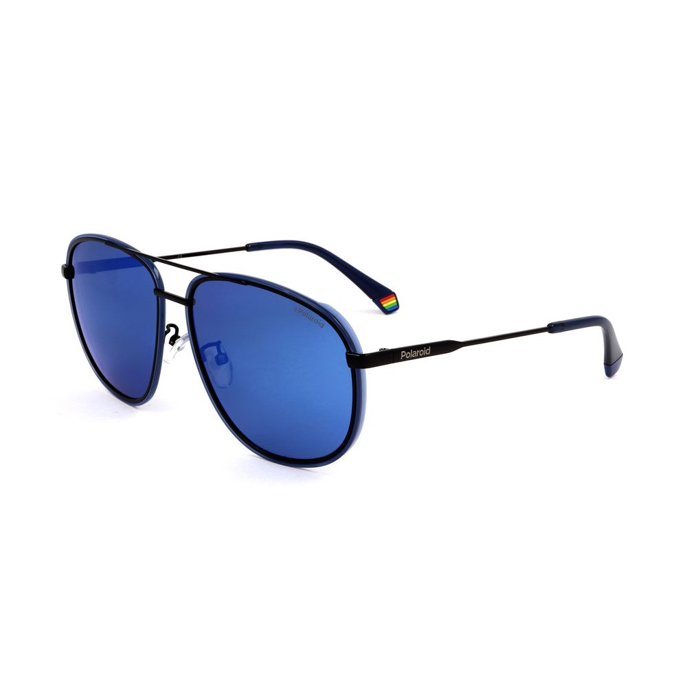Polaroid Blue Metal Sunglasses with Polarized Lenses