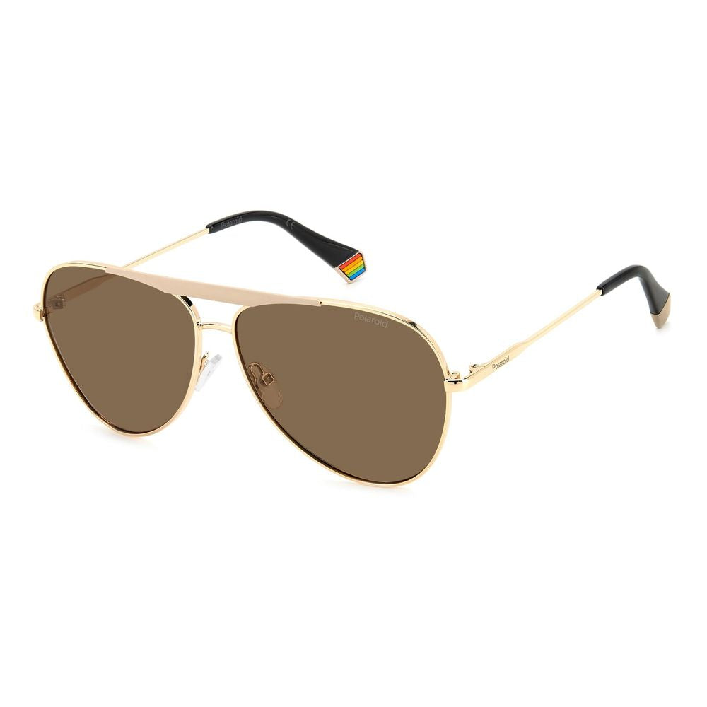 Polaroid Gold Stainless Steel Sunglasses for Elevated Style