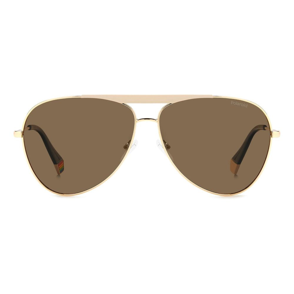 Polaroid Gold Stainless Steel Sunglasses for Elevated Style