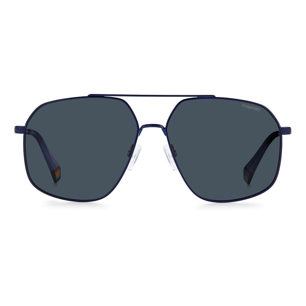 Polaroid Blue Stainless Steel Sunglasses for Timeless Elegance