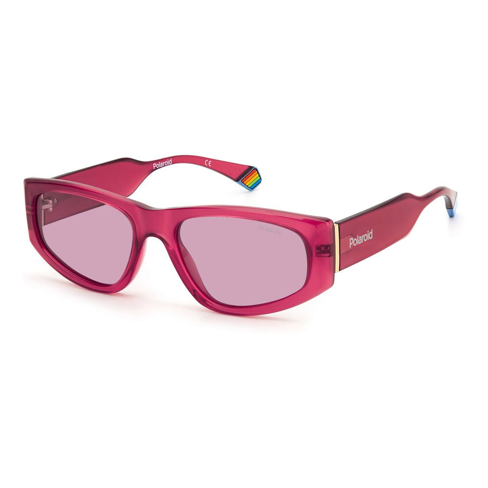 Polaroid Red Acetate Sunglasses for Effortless Elegance