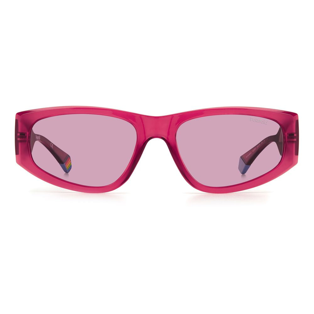 Polaroid Red Acetate Sunglasses for Effortless Elegance