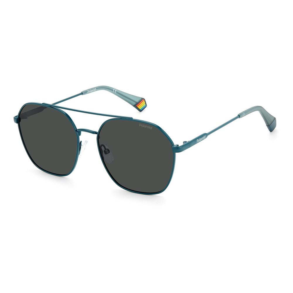 Polaroid Blue Stainless Steel Sunglasses for Timeless Elegance
