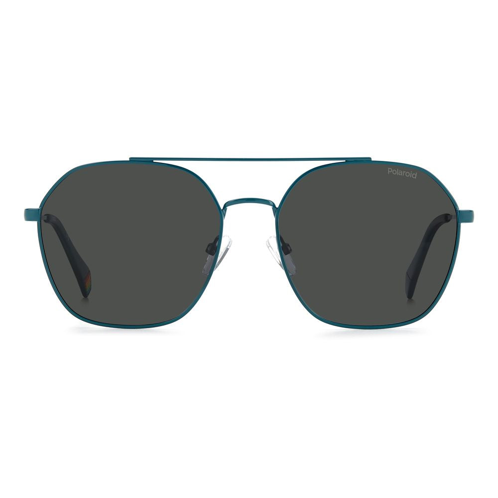 Polaroid Blue Stainless Steel Sunglasses for Timeless Elegance