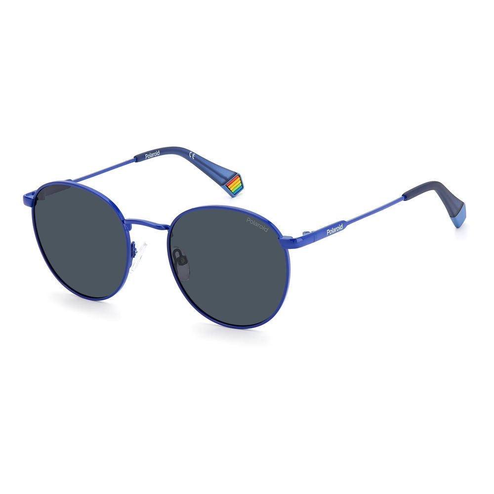 Polaroid Blue Stainless Steel Sunglasses for Effortless Elegance