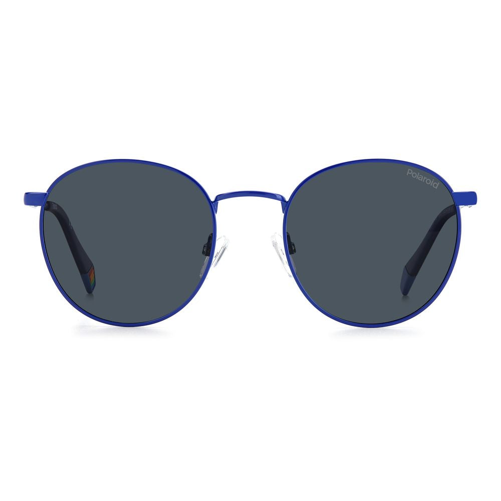 Polaroid Blue Stainless Steel Sunglasses for Effortless Elegance
