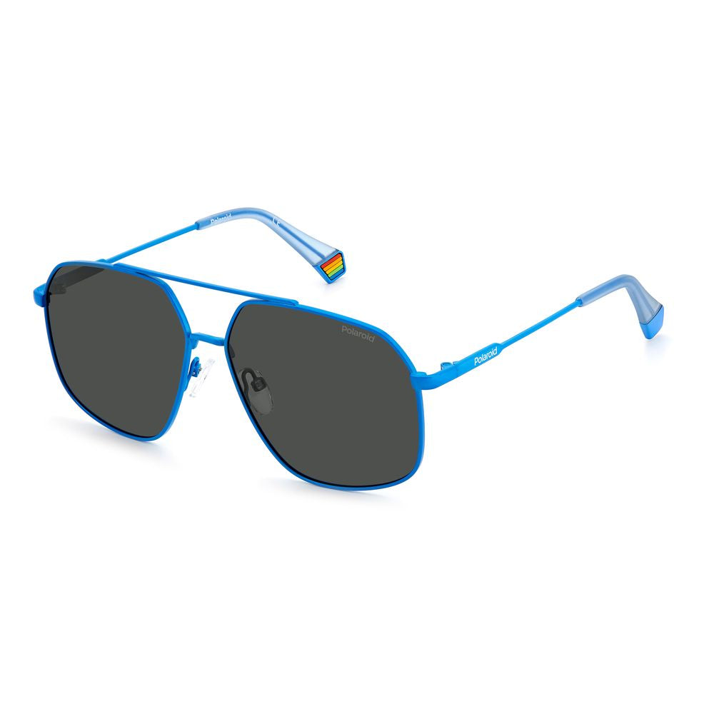 Polaroid Blue Stainless Steel Sunglasses with Polarized Lenses