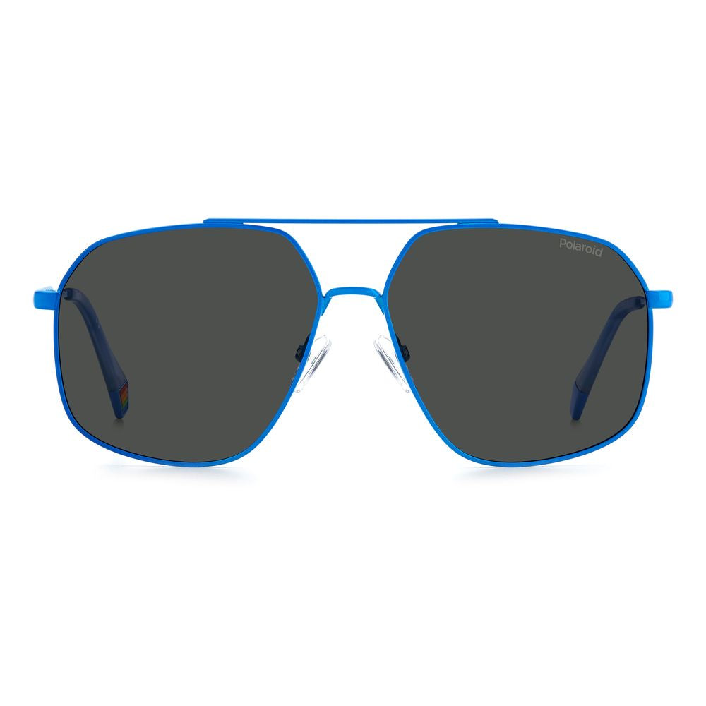 Polaroid Blue Stainless Steel Sunglasses with Polarized Lenses