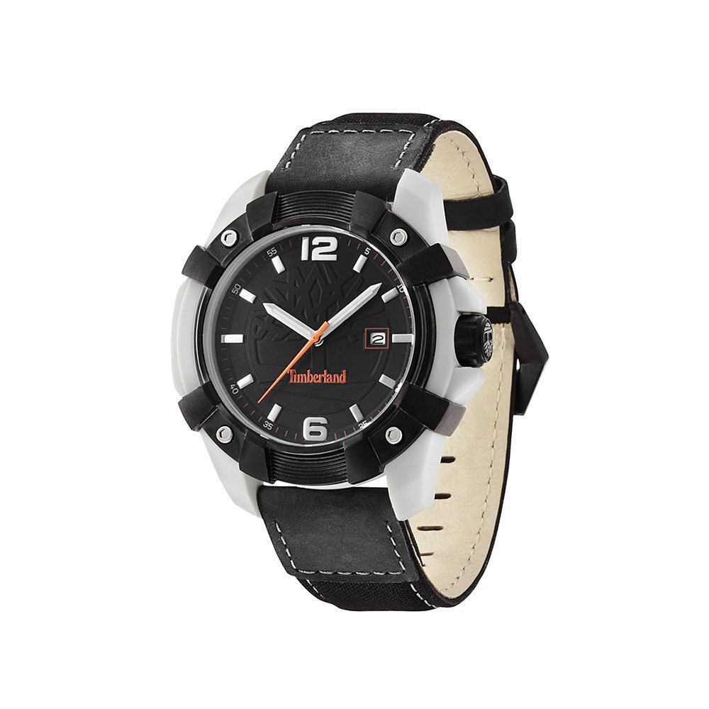 Timberland Black Leather Watch for Timeless Elegance