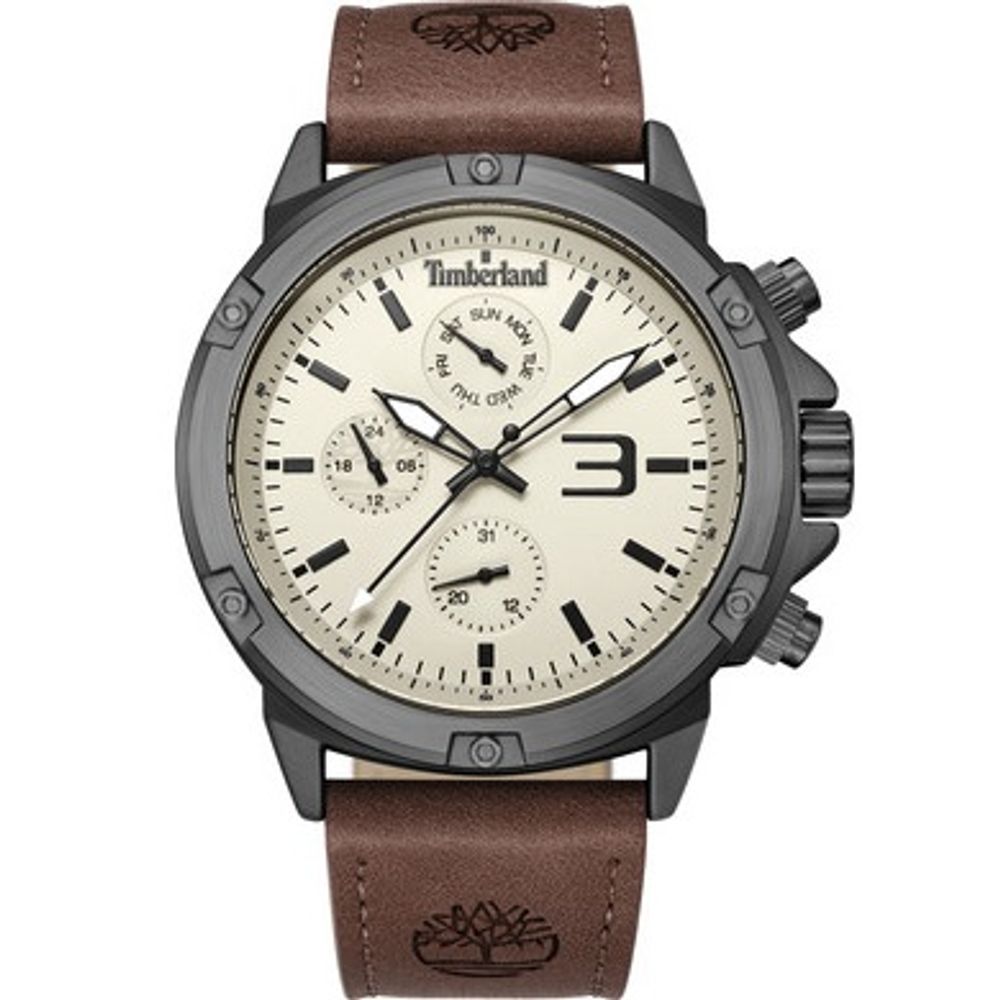 Timberland Brown Leather Watch with Refined Craftsmanship