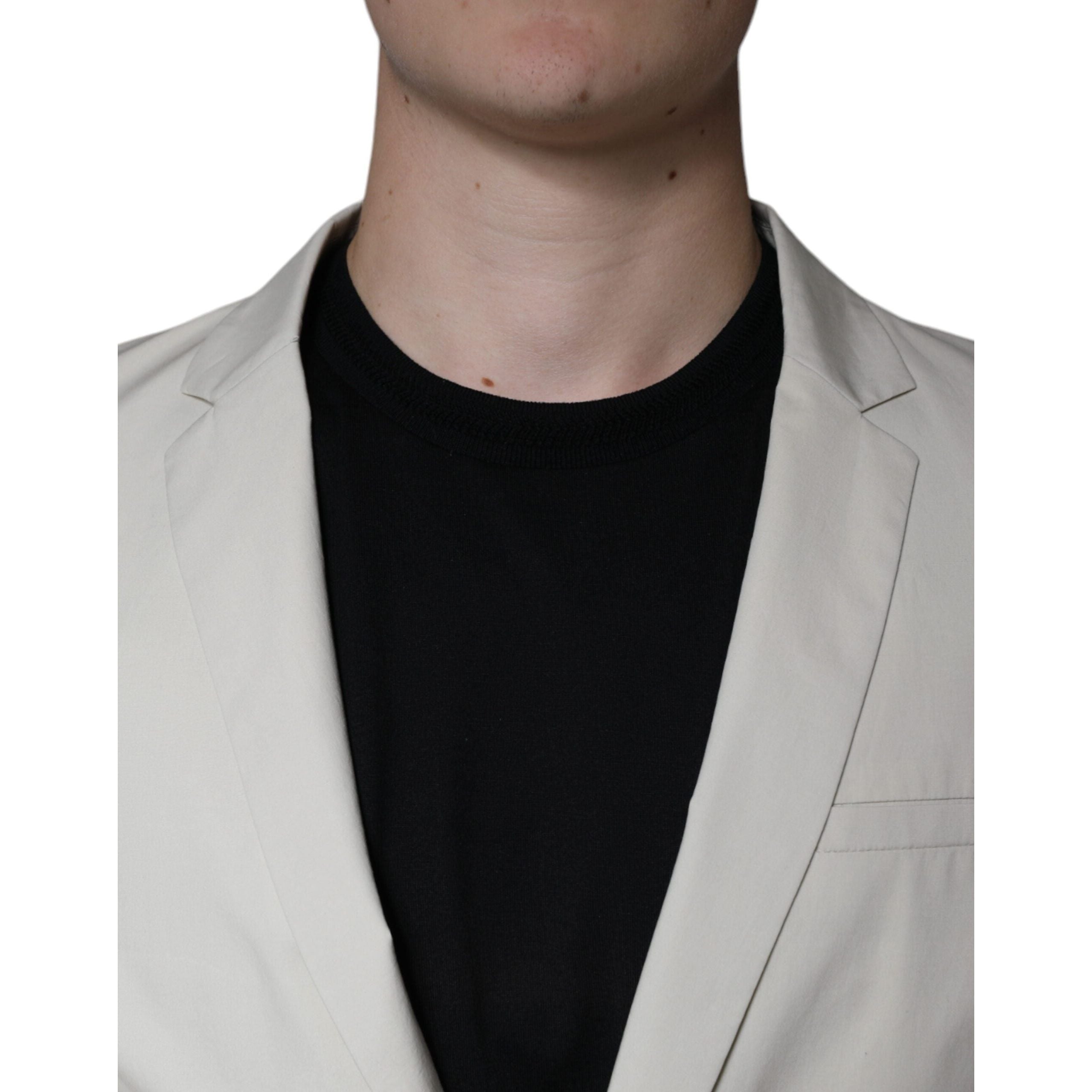 Paolo Pecora Milano Beige Cotton Single Breasted Blazer