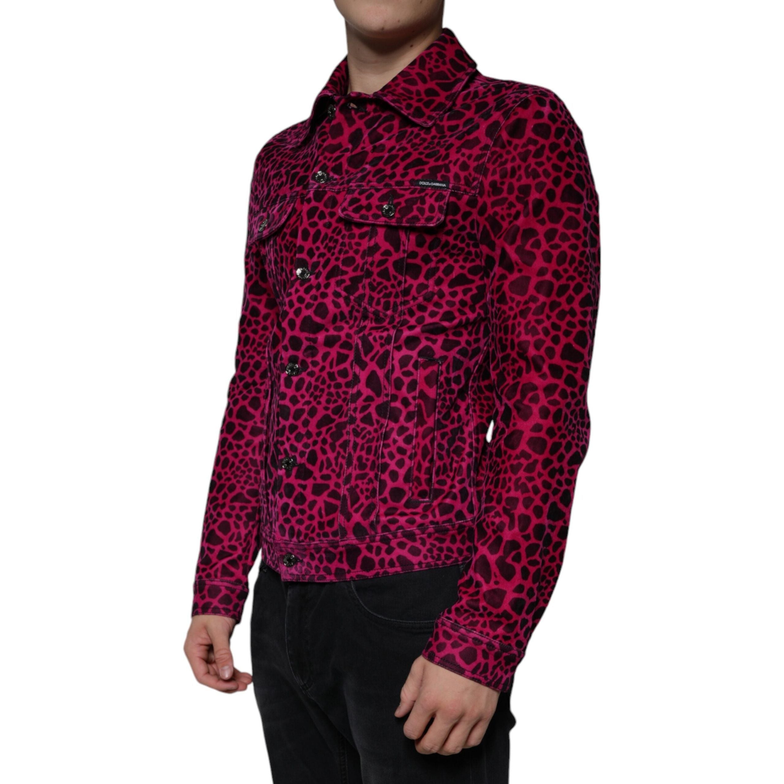 Dolce & Gabbana Fuchsia Cotton Button Down Jacket