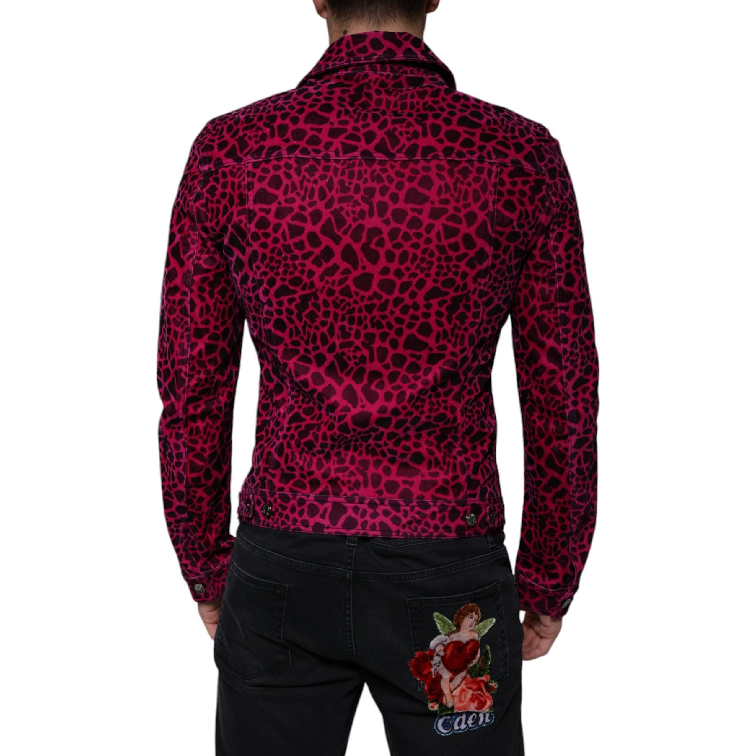 Dolce & Gabbana Fuchsia Cotton Button Down Jacket