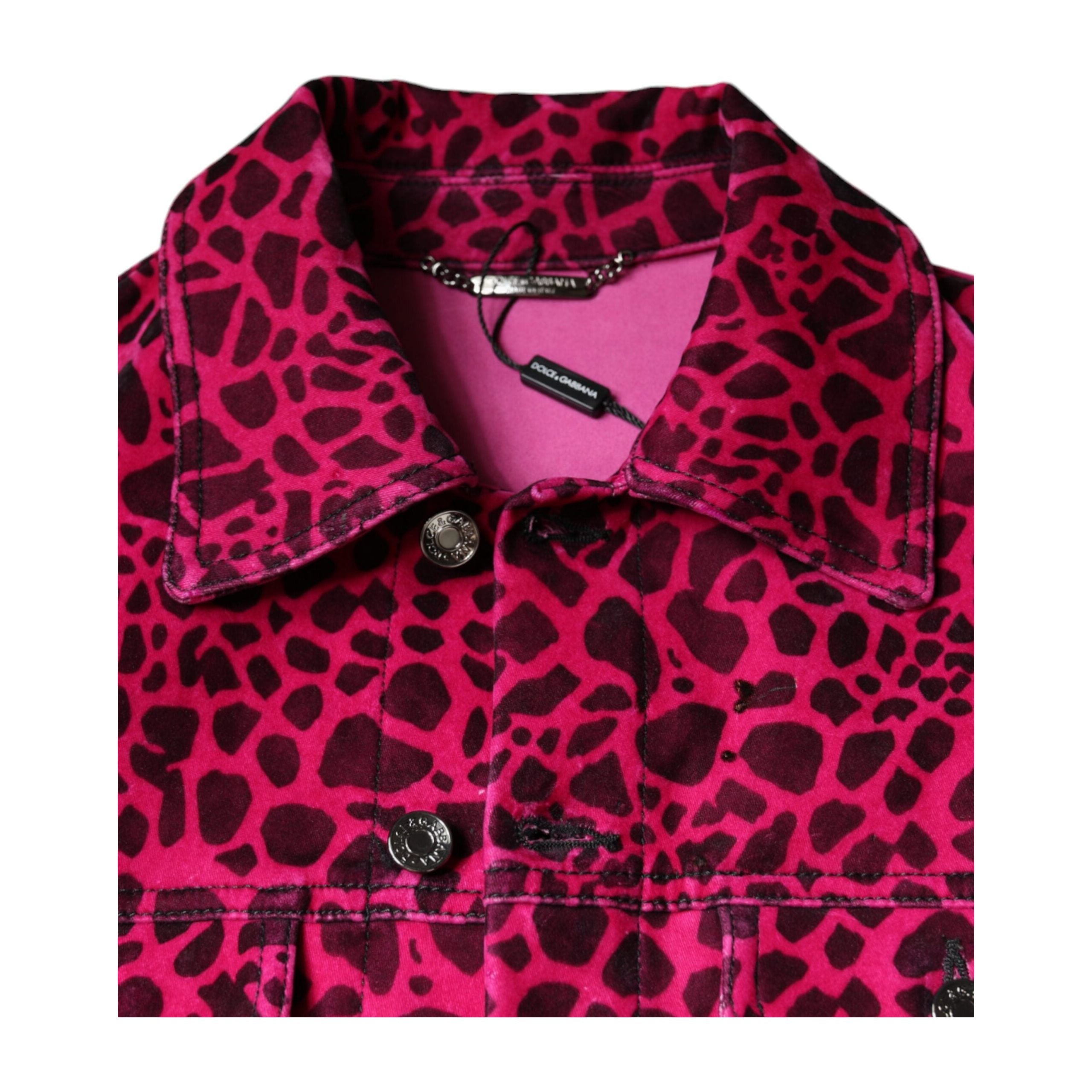 Dolce & Gabbana Fuchsia Cotton Button Down Jacket