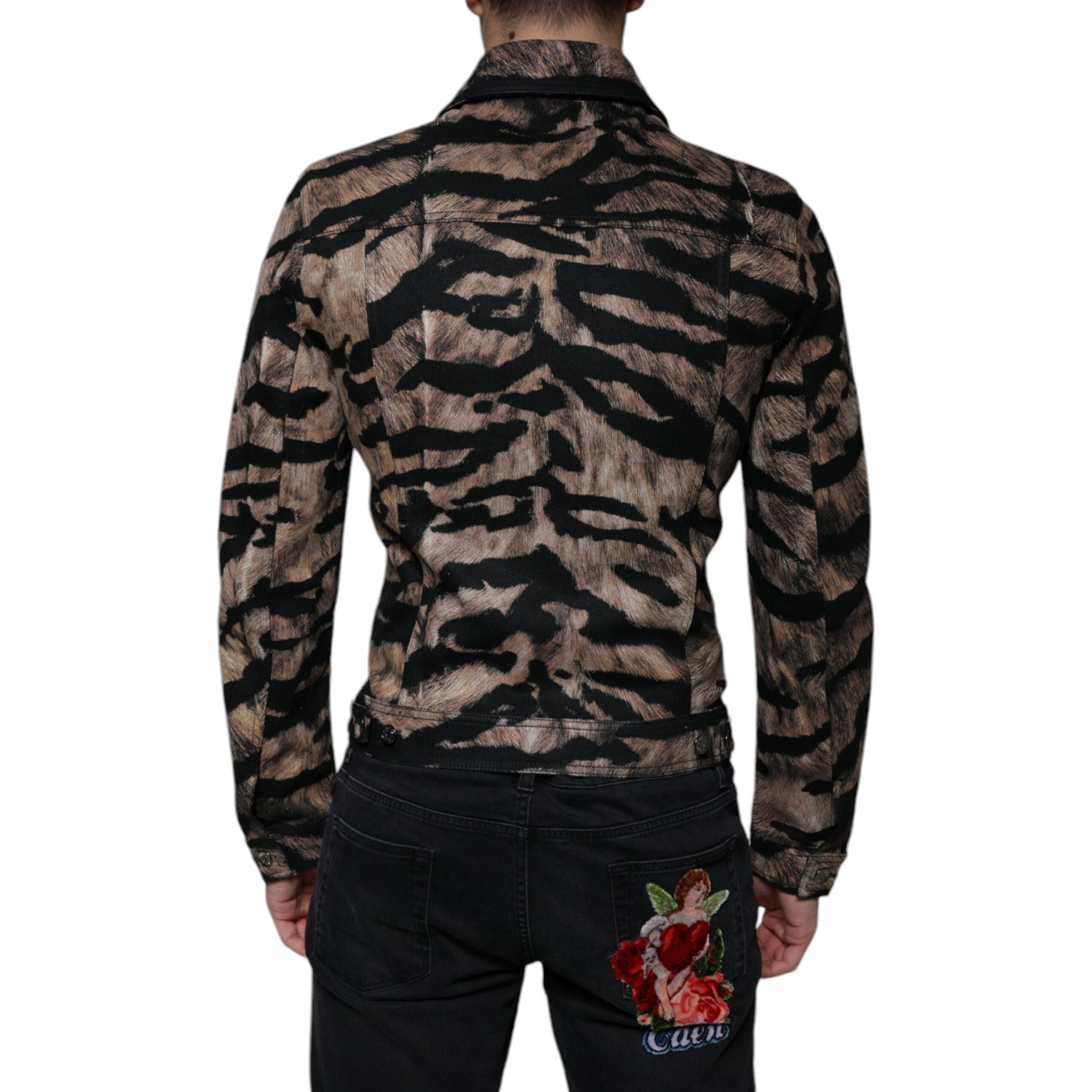 Dolce & Gabbana Brown Cotton Button Down Collared Jacket