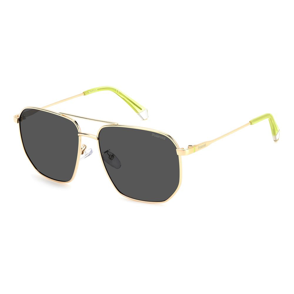 Polaroid Gold-Grey Metal Sunglasses for Timeless Elegance
