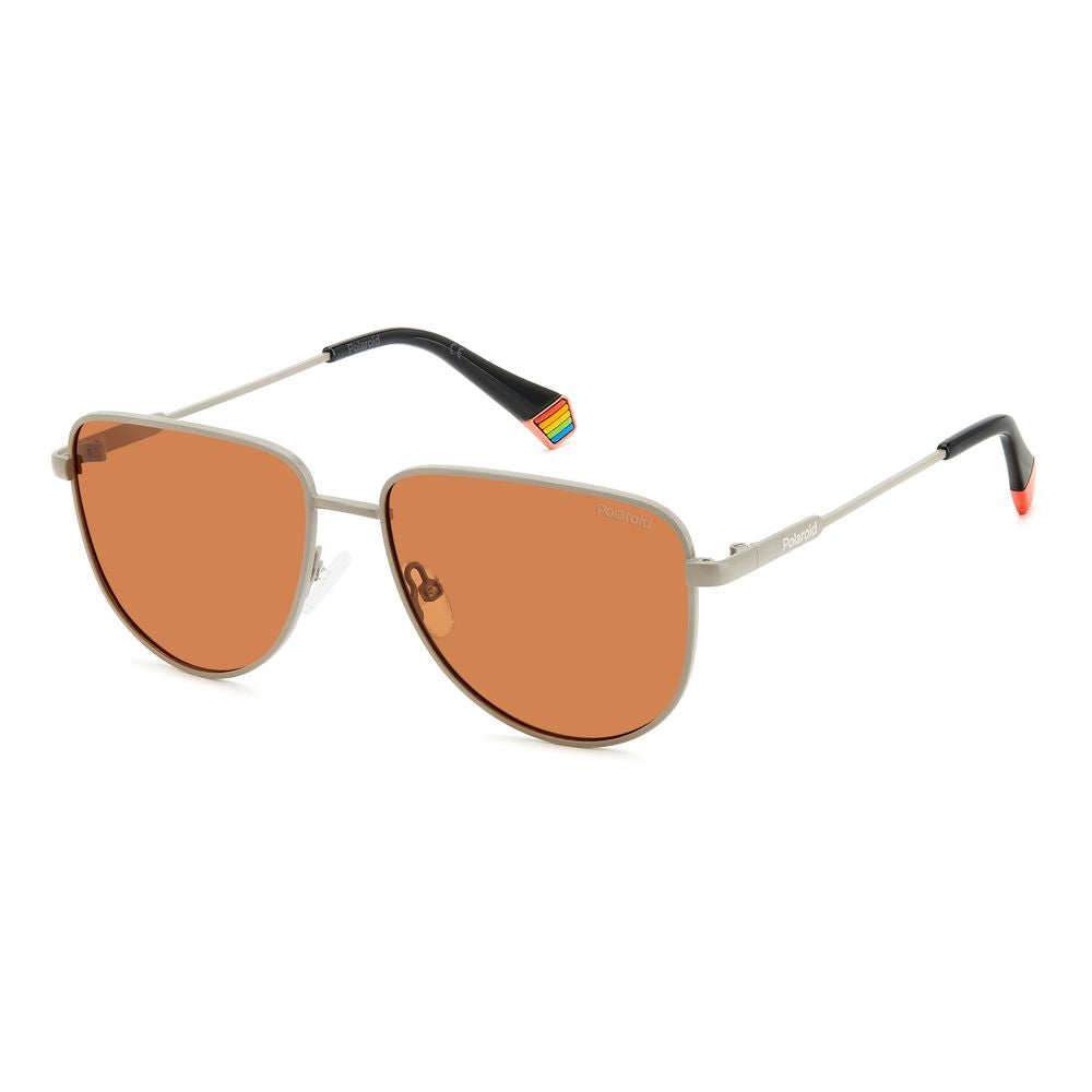 Polaroid Gray Metal Sunglasses for Timeless Elegance