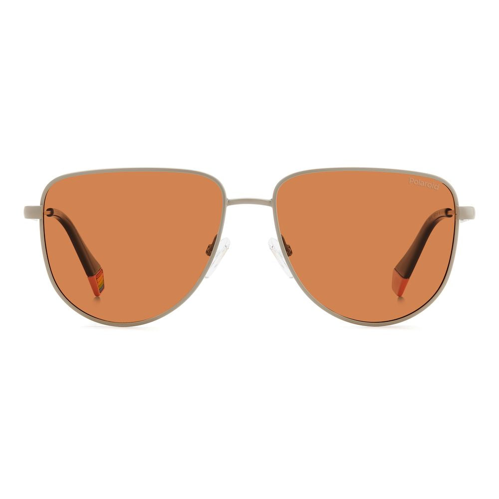 Polaroid Gray Metal Sunglasses for Timeless Elegance