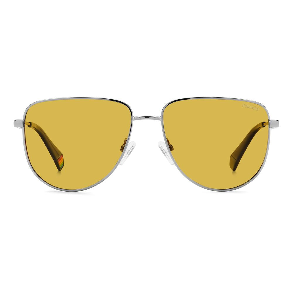 Polaroid Gray Metal Sunglasses for Timeless Elegance