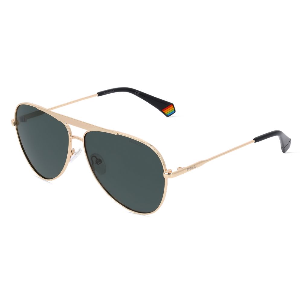 Polaroid Gold Metal Sunglasses With Timeless Elegance