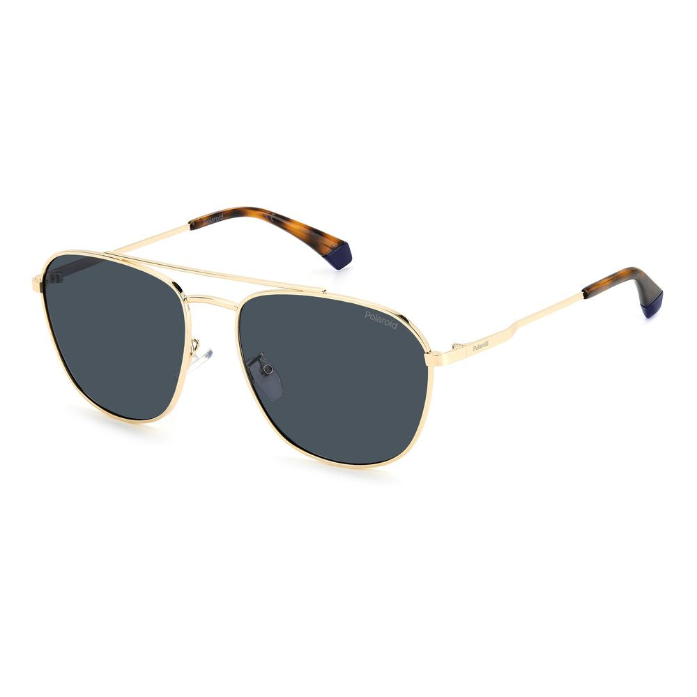 Polaroid Gold Stainless Steel Sunglasses with Polarized Lenses