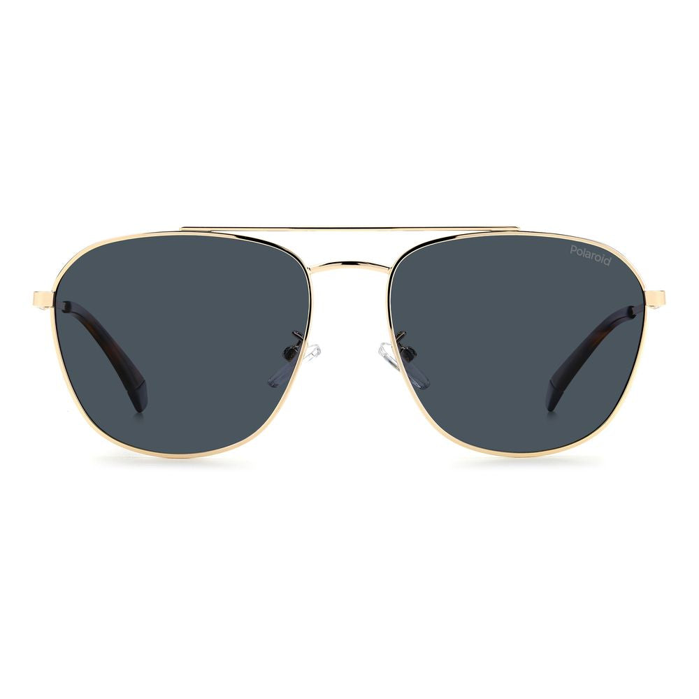 Polaroid Gold Stainless Steel Sunglasses with Polarized Lenses