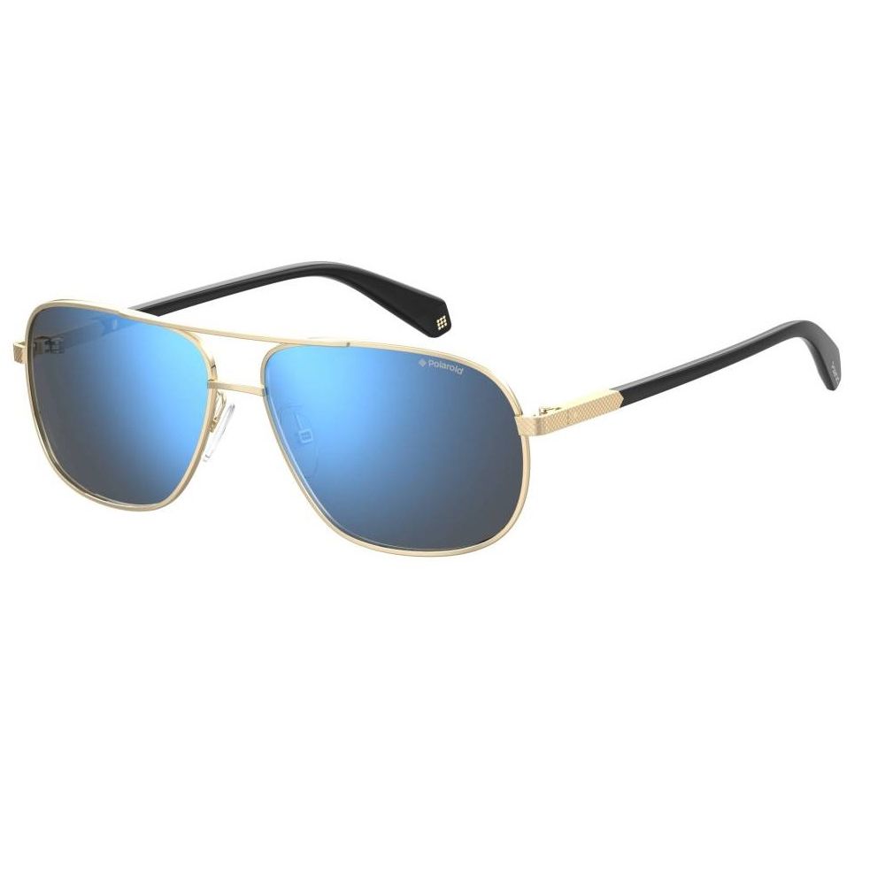 Polaroid Gold and Blue Metal Sunglasses with Polarized Lenses