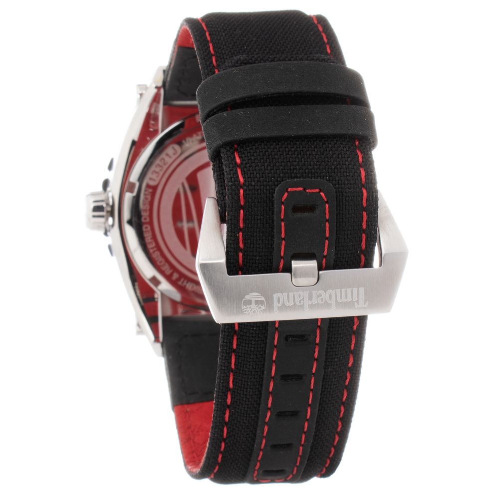 Timberland Black Leather Watch with Elegant Design