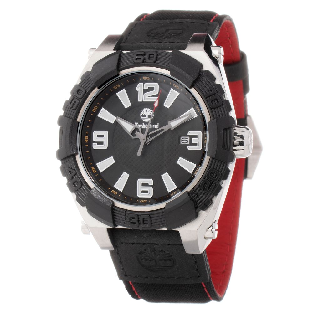 Timberland Black Leather Watch - Sophisticated Timepiece Elegance